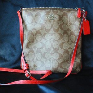 Coach North/South Crossbody Bag- ORANGE